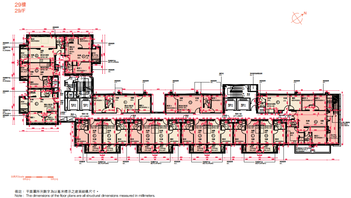 The Haddon 平面圖則 單位分佈